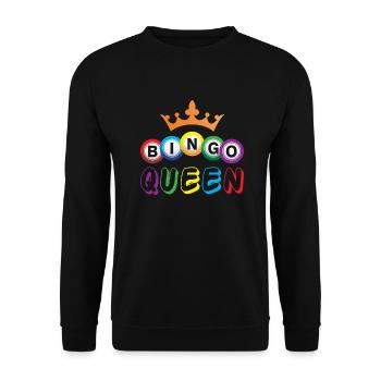 Bingo Balls Bingo Queen Gift - Unisex Sweatshirt - black - Front - Alina (178cm) & Michal (187cm)