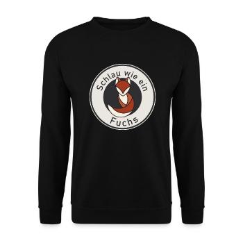 Schlau wie ein Fuchs - Unisex Pullover - Schwarz - Vorne - Alina (178cm) & Michal (187cm)