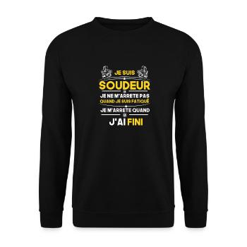 Je suis soudeur - soudeur cadeau humour - Sweat-shirt Unisexe - noir - Devant - Alina (178cm) & Michal (187cm)