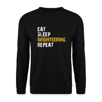 eat sleep Orienteering - Unisex Sweatshirt - black - Front - Alina (178cm) & Michal (187cm)