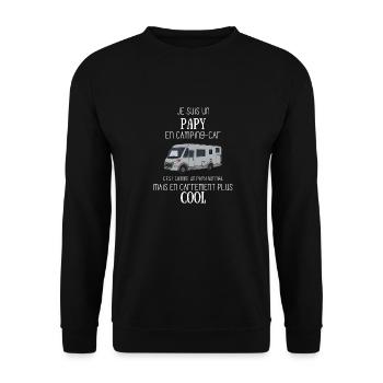 Papy en camping-car - Sweat-shirt Unisexe - noir - Devant - Alina (178cm) & Michal (187cm)