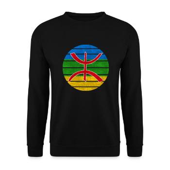 Symbole Imazighen - Sweat-shirt Unisexe - noir - Devant - Alina (178cm) & Michal (187cm)