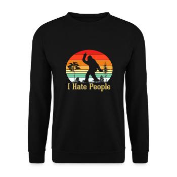 I hate People - Unisex Pullover - Schwarz - Vorne - Alina (178cm) & Michal (187cm)