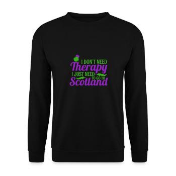 I don’t Need Therapy I Just Need To Go To Scotland - Unisex Pullover - Schwarz - Vorne - Alina (178cm) & Michal (187cm)