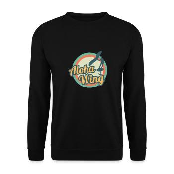 Wing Foiling Aloha Wingsurf cadeau hawaïen - Sweat-shirt Unisexe - noir - Devant - Alina (178cm) & Michal (187cm)