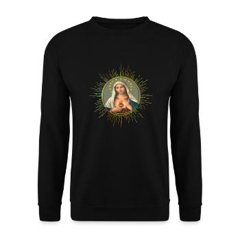Maria Madonna - Unisex Sweatshirt - black - Front - Alina (178cm) & Michal (187cm)