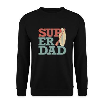 Super Dad - Unisex Sweatshirt - black - Front - Alina (178cm) & Michal (187cm)