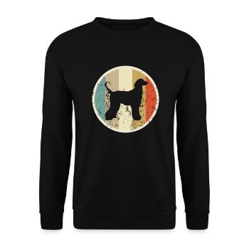 Afghanischer Windhund Afghane - Unisex Pullover - Schwarz - Vorne - Alina (178cm) & Michal (187cm)