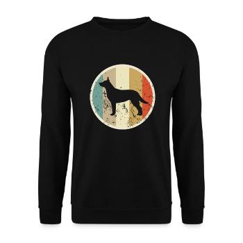 Australischer Australian Kelpie - Unisex Pullover - Schwarz - Vorne - Alina (178cm) & Michal (187cm)