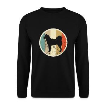 Laika (russische Hunderasse) - Unisex Pullover - Schwarz - Vorne - Alina (178cm) & Michal (187cm)