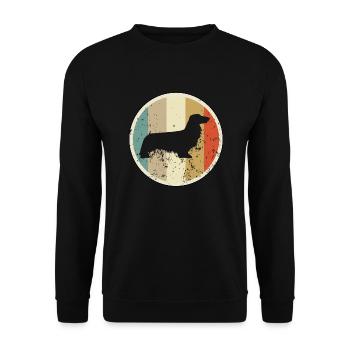 Langhaarteckel Langhaardackel Teckel Dachshund - Unisex Pullover - Schwarz - Vorne - Alina (178cm) & Michal (187cm)