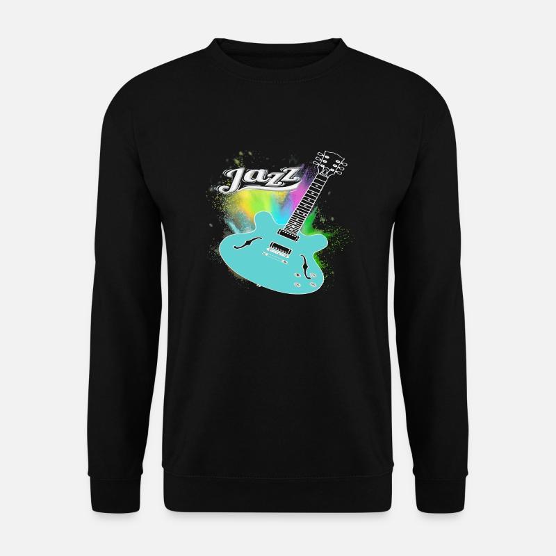Jazz Guitar Splash Blue - Unisex Pullover - Schwarz