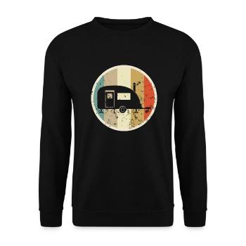Wohnwagen Camping - Unisex Pullover - Schwarz - Vorne - Alina (178cm) & Michal (187cm)