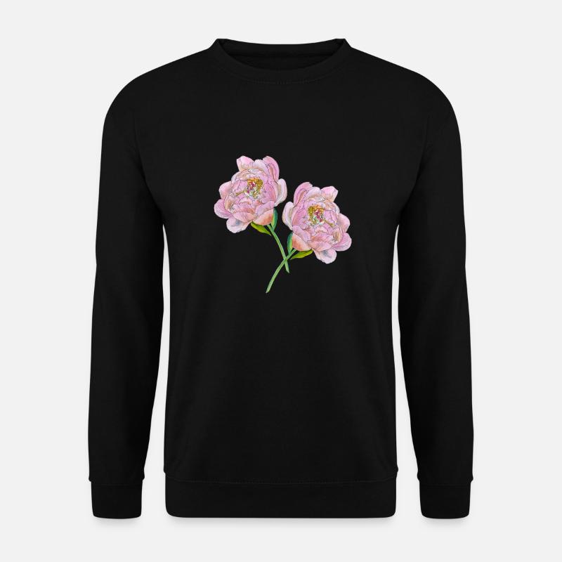 Rosa Pfingstrosen - Unisex Pullover - Schwarz