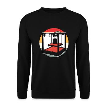 Retro 3D Printer - Unisex Sweatshirt - black - Front - Alina (178cm) & Michal (187cm)
