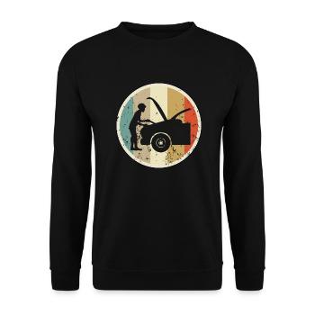 KFZ Mechaniker Schrauber Mechatroniker Werkstatt - Unisex Pullover - Schwarz - Vorne - Alina (178cm) & Michal (187cm)