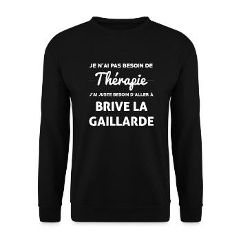 BRIVE LA GAILLARDE THERAPIE - Sweat-shirt Unisexe - noir - Devant - Alina (178cm) & Michal (187cm)
