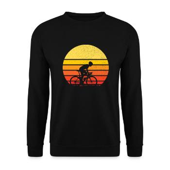 velo - cycliste sur coucher de soleil - Sweat-shirt Unisexe - noir - Devant - Alina (178cm) & Michal (187cm)