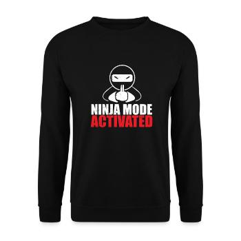 h 1Ninja Mode Ninja Star Lustige Ninja-Geschenkide - Unisex Pullover - Schwarz - Vorne - Alina (178cm) & Michal (187cm)