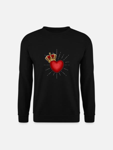 Heart with crown - Tattoo Inspired Design - Sweat-shirt Unisexe - noir