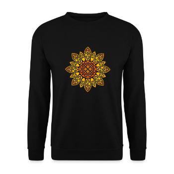 Keltische Sonnenblume Keltische Knoten Geschenk - Unisex Pullover - Schwarz - Vorne - Alina (178cm) & Michal (187cm)