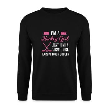 Eishockey I'm a hockey girl just like a normal gir - Unisex Pullover - Schwarz - Vorne - Alina (178cm) & Michal (187cm)