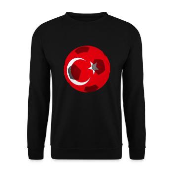 Modèle de drapeau de football Turquie - Sweat-shirt Unisexe - noir - Devant - Alina (178cm) & Michal (187cm)