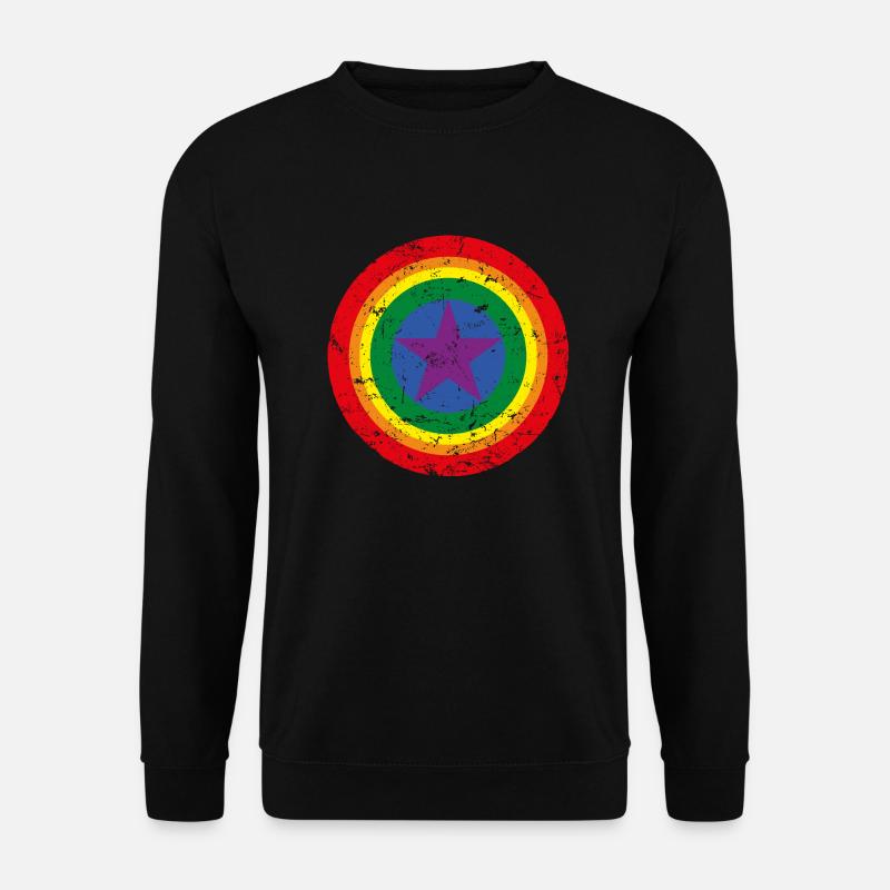 Rainbow LGBT shield flag - Unisex Sweatshirt - black