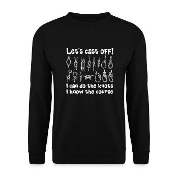 Leinen los! Ich kann die Knoten und weiß den Kurs - Unisex Pullover - Schwarz - Vorne - Alina (178cm) & Michal (187cm)
