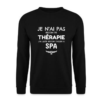 SPA THERAPIE - Sweat-shirt Unisexe - noir - Devant - Alina (178cm) & Michal (187cm)