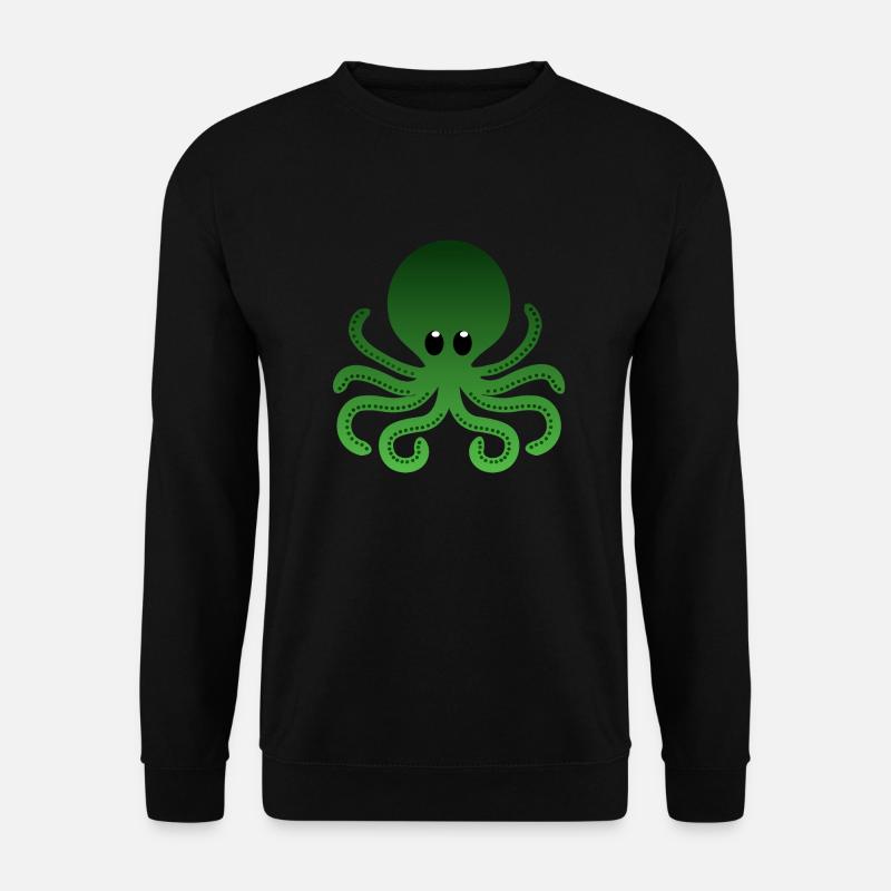 Grüner Ombre Oktopus - Unisex Pullover - Schwarz