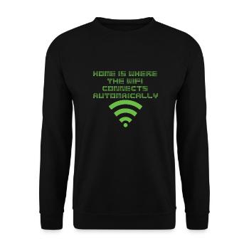 Wifi sans fil Wlan Gamer IT Programmer Cadeau - Sweat-shirt Unisexe - noir - Devant - Alina (178cm) & Michal (187cm)