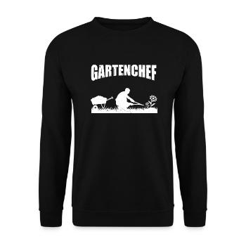 Gartenchef Schwarz weiß Design Garten Pflanzen - Unisex Pullover - Schwarz - Vorne - Alina (178cm) & Michal (187cm)