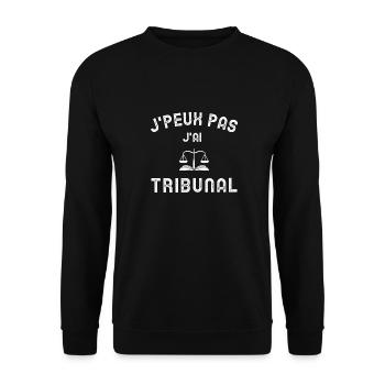 J'PEUX PAS J'AI TRIBUNAL - Sweat-shirt Unisexe - noir - Devant - Alina (178cm) & Michal (187cm)