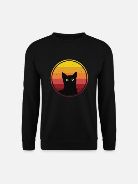 black cat cat retro - Unisex Sweatshirt - black