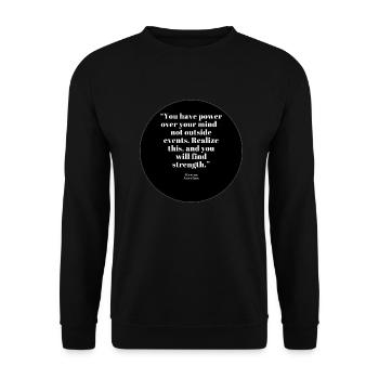 Marcus Aurelius Quote - Unisex Sweatshirt - black - Front - Alina (178cm) & Michal (187cm)