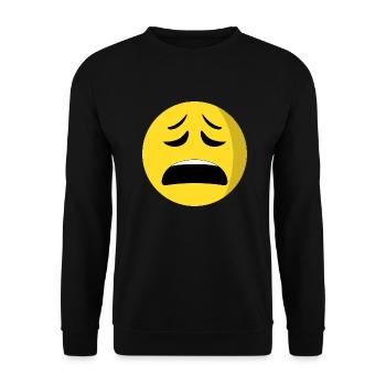 exhausted face emoiji - Unisex Sweatshirt - black - Front - Alina (178cm) & Michal (187cm)