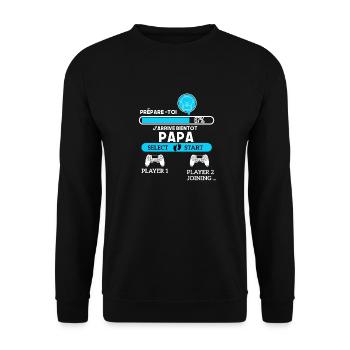 Bientôt Papa Gamer Futur Père Gamer drôles - Sweat-shirt Unisexe - noir - Devant - Alina (178cm) & Michal (187cm)