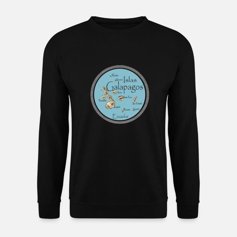 Karte der Galapagos-Inseln - Unisex Pullover - Schwarz