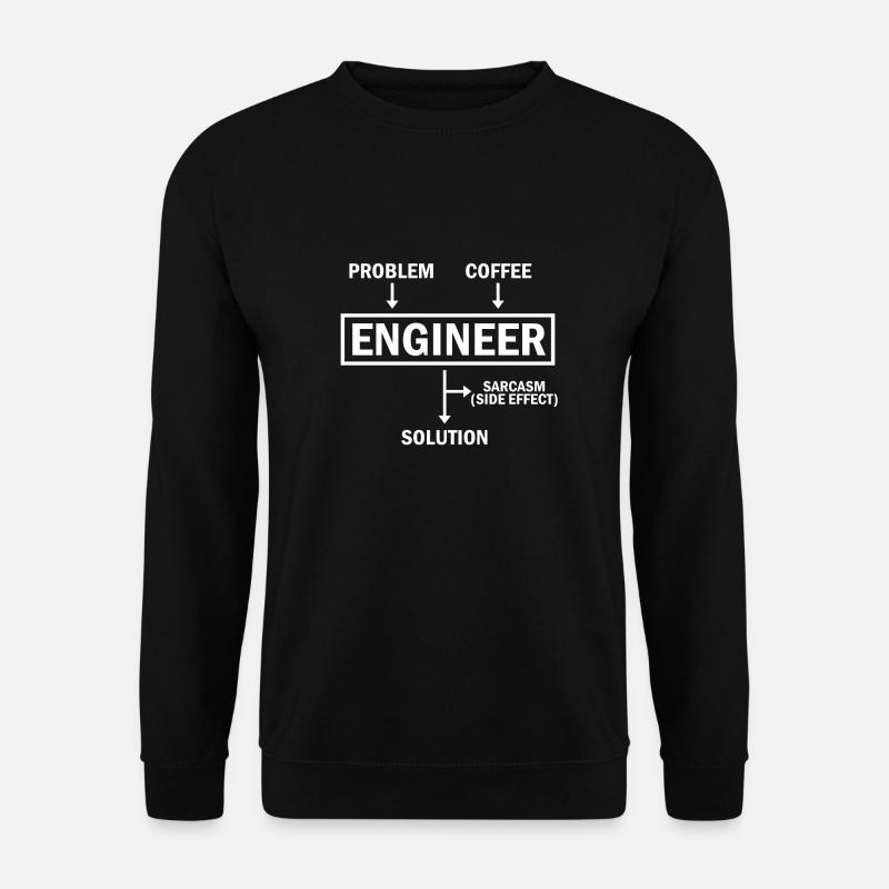 Problem Engineer Coffee Solution Sarcasm - Unisex Pullover - Schwarz