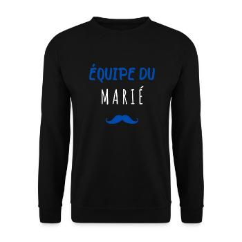 Équipe du marié - Mariage EVG Moustache Drôle - Sweat-shirt Unisexe - noir - Devant - Alina (178cm) & Michal (187cm)