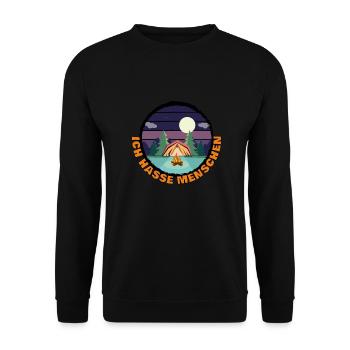 Ich hasse Menschen - Unisex Pullover - Schwarz - Vorne - Alina (178cm) & Michal (187cm)