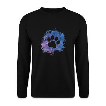 Paw Print Dog Paw Galaxy Dog Owners - Unisex Sweatshirt - black - Front - Alina (178cm) & Michal (187cm)