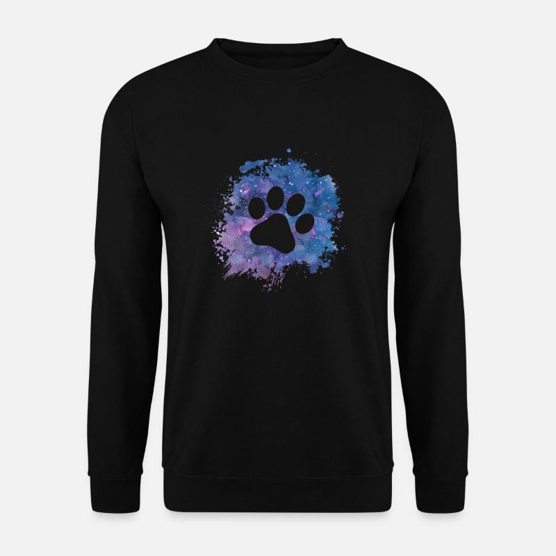 Pfotenabdruck Hundepfote Galaxy Hundebesitzer - Unisex Pullover - Schwarz