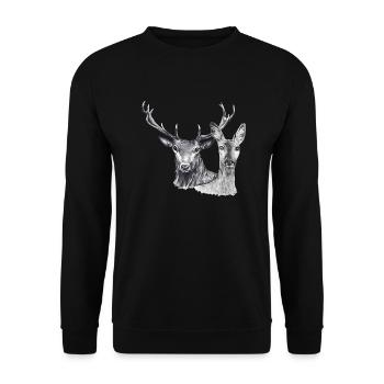 Deer and doe - Unisex Sweatshirt - black - Front - Alina (178cm) & Michal (187cm)