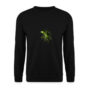 Colorsplash grün - Unisex Pullover - Schwarz - Vorne - Alina (178cm) & Michal (187cm)