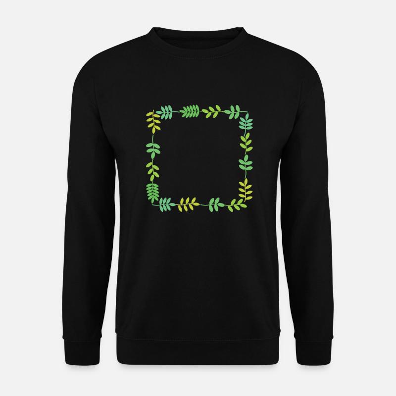 Rahmen mit Blättern - Unisex Pullover - Schwarz
