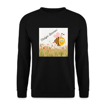 Fleißiges Bienchen - Unisex Pullover - Schwarz - Vorne - Alina (178cm) & Michal (187cm)