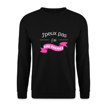 Je peux pas j'ai vide grenier - Sweat-shirt Unisexe - noir - Devant - Alina (178cm) & Michal (187cm)