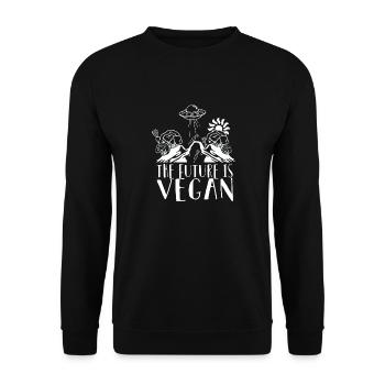 L’avenir est végétalien - die Zukunft ist Vegan - Sweat-shirt Unisexe - noir - Devant - Alina (178cm) & Michal (187cm)